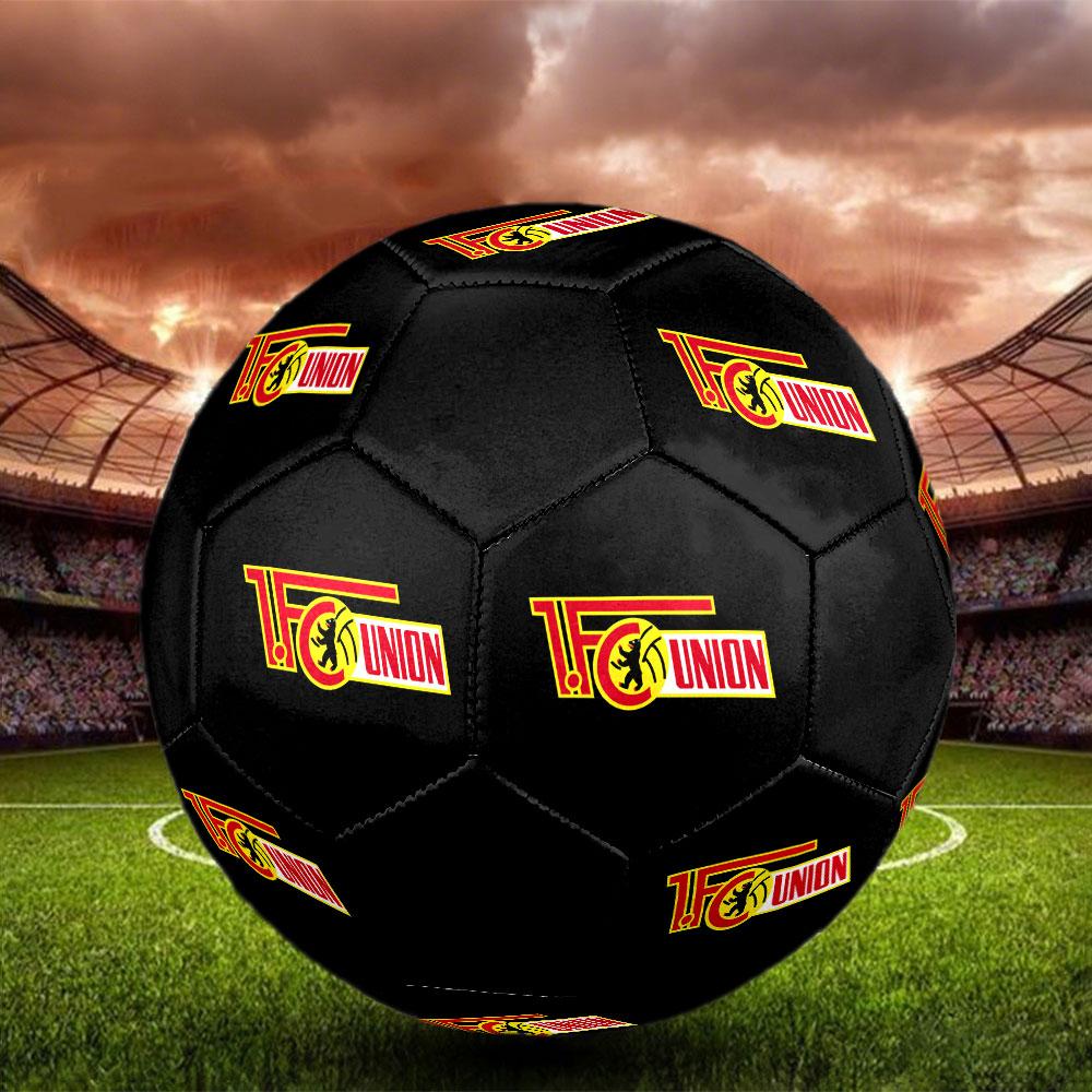 FC Union Berlin Size 5 Soccer Ball, Machine-Stitched PVC, Durable & High Bounce, All Ages Fit, fan merchandise, matches & outdoor use.