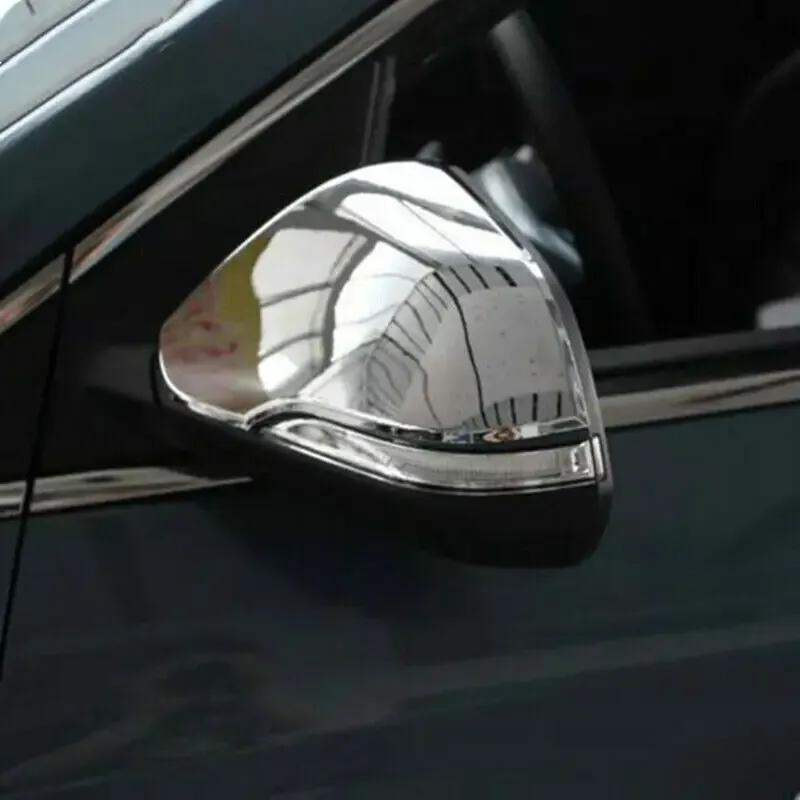 For Hyundai Sonata 2015- Chrome Car Rearview Side Mirror Cover Sticker Wing Cap Exterior Door Case Trim Shell Silver Frame