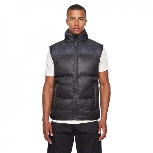Duck and Cover Mens Romain Camo Padded Gilet S olive