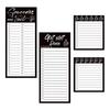 Family Message Notes Magnetic List Notepad, Thick Paper Tear-off Checklist Planner, Black Bordered Retro Small Pad Design Task Organizer for