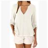 Elegant V Neck Long Sleeve Chiffon Blouse For Women In Six Chic Colors And Sizes S To 5xl