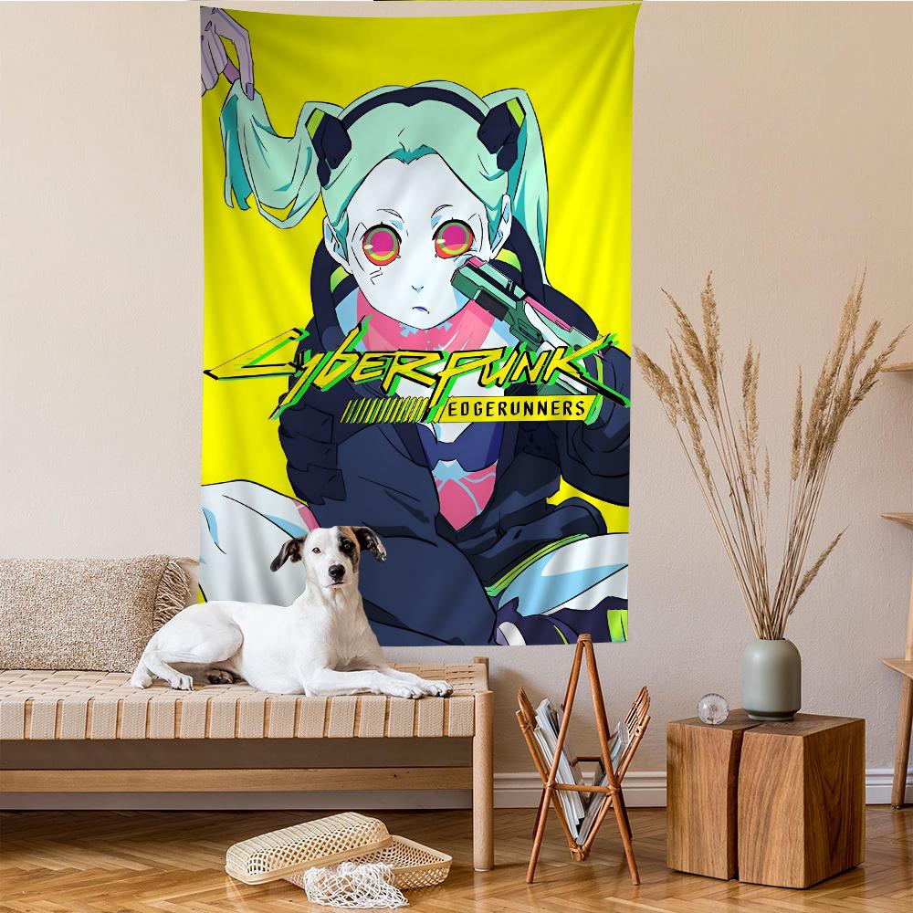 Anime CCyberpunk EEdgerunners Colorful Tapestry Wall Hanging Bohemian Wall Tapestries Mandala Wall Art Decor