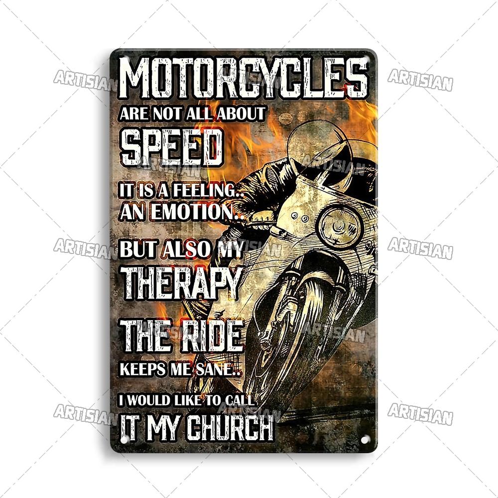 Artisian Riding Metal Plate Motorcycle Tin Sign Motorbike Decorative Poster Wall Decor Garage Bar Pub Club Hotel Cafe Kitchen