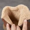 Johnature Genuine Leather Plush Warm Ankle Boots Round Toe Soft Soled Versatile Women's Cotton Boots
