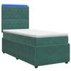 LED Box Spring Bed with Mattress Dark Green 90 X 190 Cm Velvet
