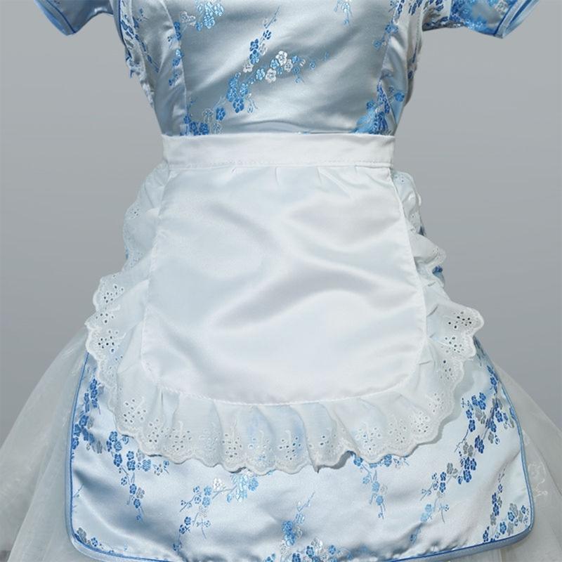 Halloween Girl Maid Cosplay Costume Half Apron Maid Cosplay Apron for Halloween Cosplay Themed Parties