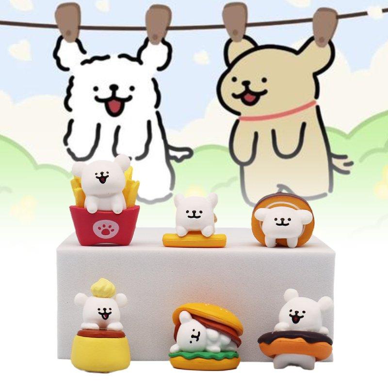 Maltese Theme 6pcs Afternoon Tea Decoration Toy Doll Models Pvc Material Gift