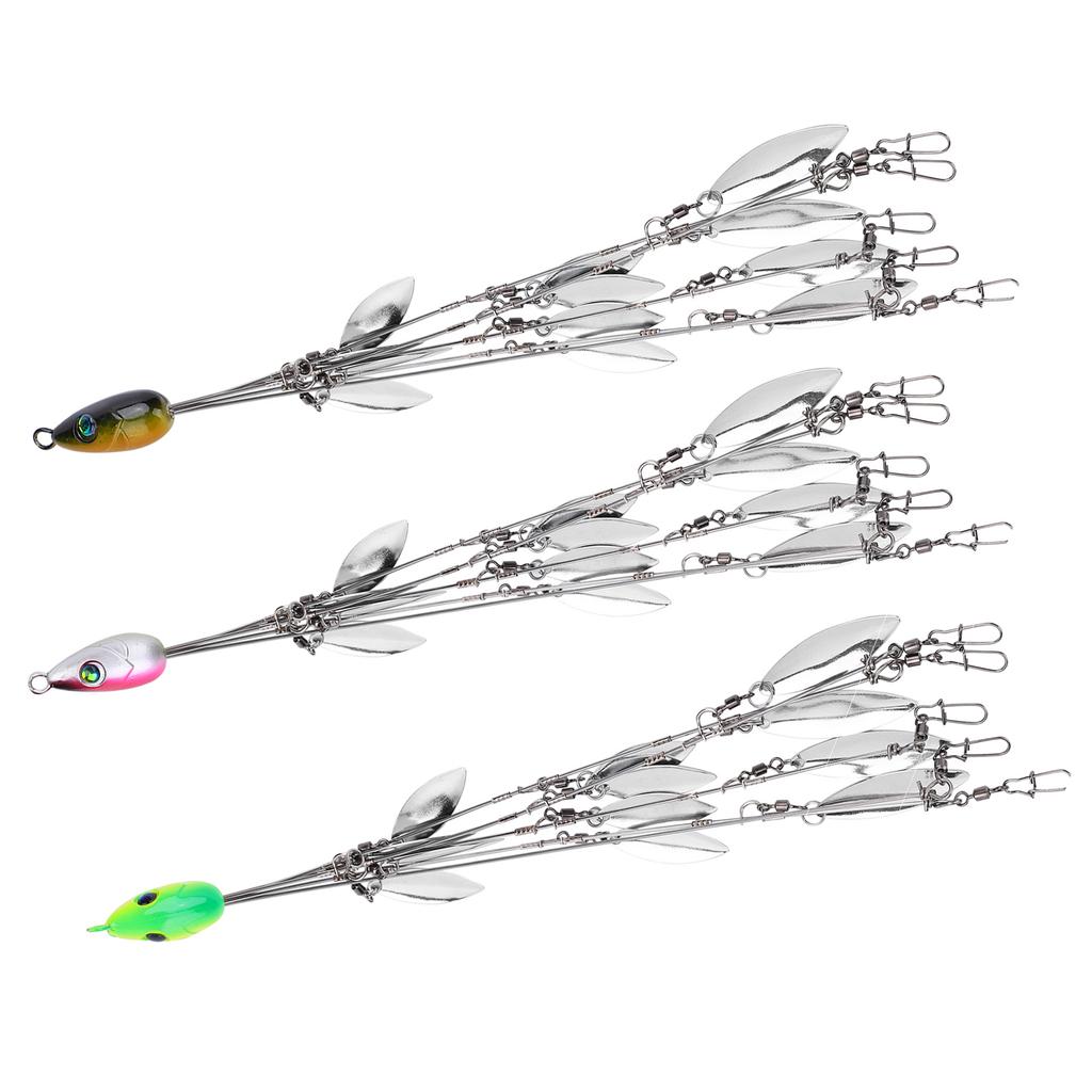 12 Bladed Umbrella Rig Fishing MultiLure and Baits Rigs with Swivels Artificial Bait Kit