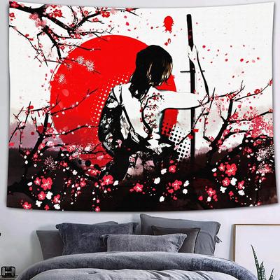 Japanese Samurai Tapestry Wall Hanging Bedroom Room Art Decoration Wall Art Decoration Background Cloth
