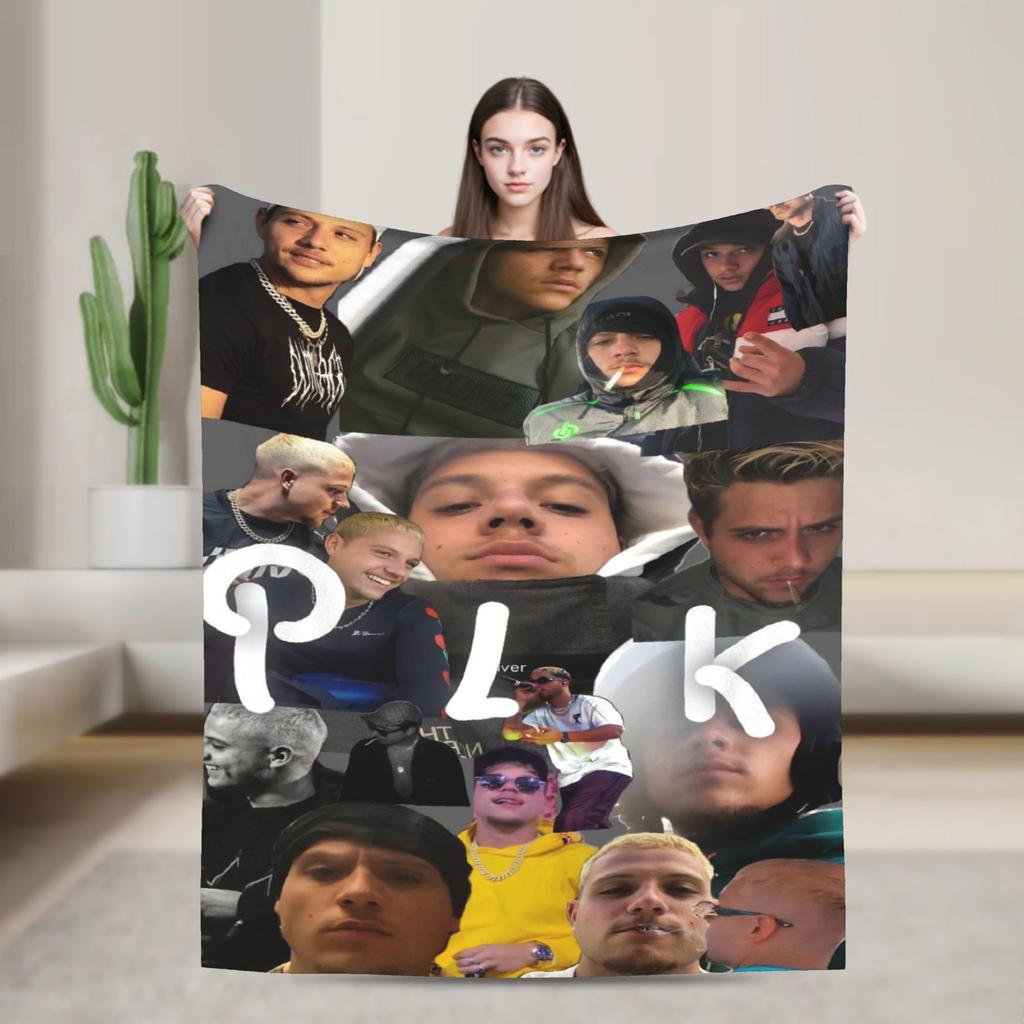 PLK French Rapper Photo Blankets Super Soft Funny Plush Throw Blanket For Home Decor Airplane Travel Flannel Bedspread Bed Cover