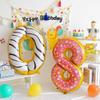 40 Inch Donut Birthday Digital Aluminum Film Balloon Children'S Baby Year Old Arrangement Food Cartoon Dopamine Party