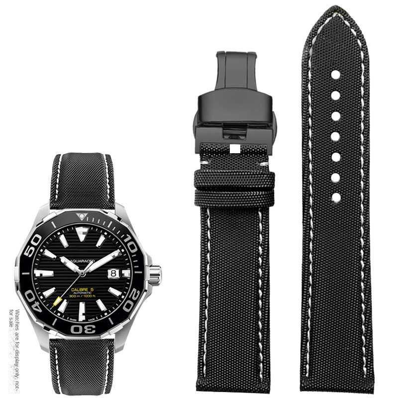 20mm 21mm 22mm 23mm Nylon Leather Bottom Watchband for Mido Helmsman M021 M005 M038 Tudor Seiko Waterproof Watch Strap