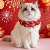 Funny Cat Knitted Scarf Cartoon Puppy Collar Festive Gifts Chinese Style Pet Scarf  Spring Festival