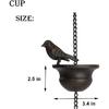 Jemeni 8.5 Feet Mobile Birds Rain Chain for Gutters with Attached Hanger, Dark Bronze……