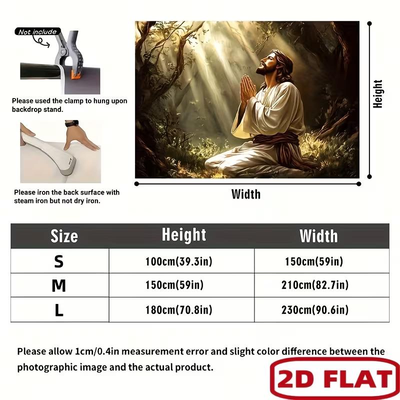 2D Forest Sunlight Jesus Backdrop for Worship & Christian Home Decoration