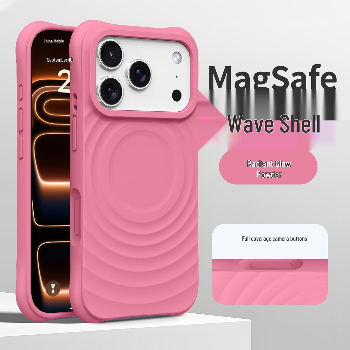 

Liquid Silicone Wave Pattern Magnetic Case for Apple iPhone 17, 16 & 15 - Official Style, Full Coverage, Drop Protection iPhone 17
