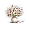 Spring Summer Flowers Window Clings Double Sided Tulip/Rose/Wildflowers in Vase Decals Anti-Collision Glass Door Stickers