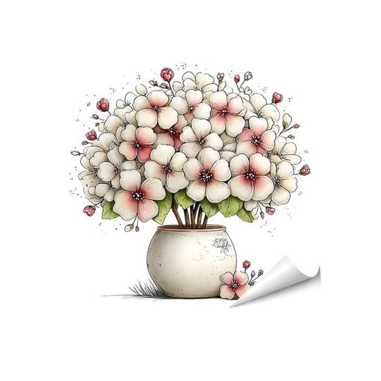 Spring Summer Flowers Window Clings Double Sided Tulip/Rose/Wildflowers in Vase Decals Anti-Collision Glass Door Stickers