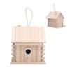 Wood Bird House Hanging Log Cabin Birdhouse for Bird Outdoor Decor and Interior House Decor