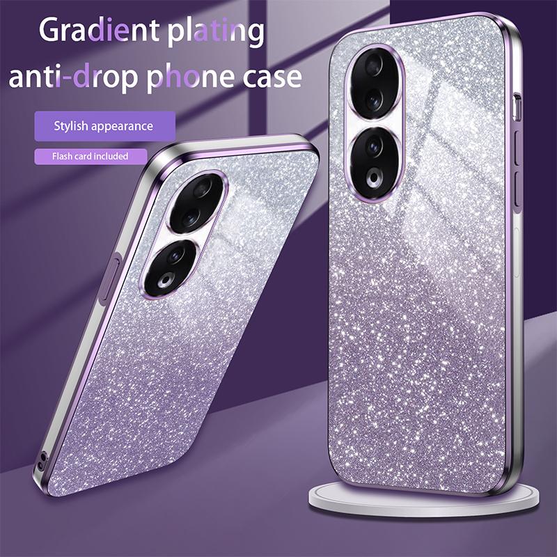 Für Huawei Honor 90 Luxus Galvanisiertes Glitzer-Case Für Honor 90 Pro Stoßfest Weiche TPU Bumper Transparente Handy-Rückseite
