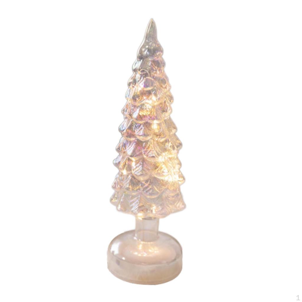 Lighted Tabletop Artificial Christmas Tree Decor Art Crafts Desktop Xmas Night Lamp