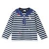 ASK JUNIOR Girls' Striped Long Sleeve Mock Collar T-Shirt
