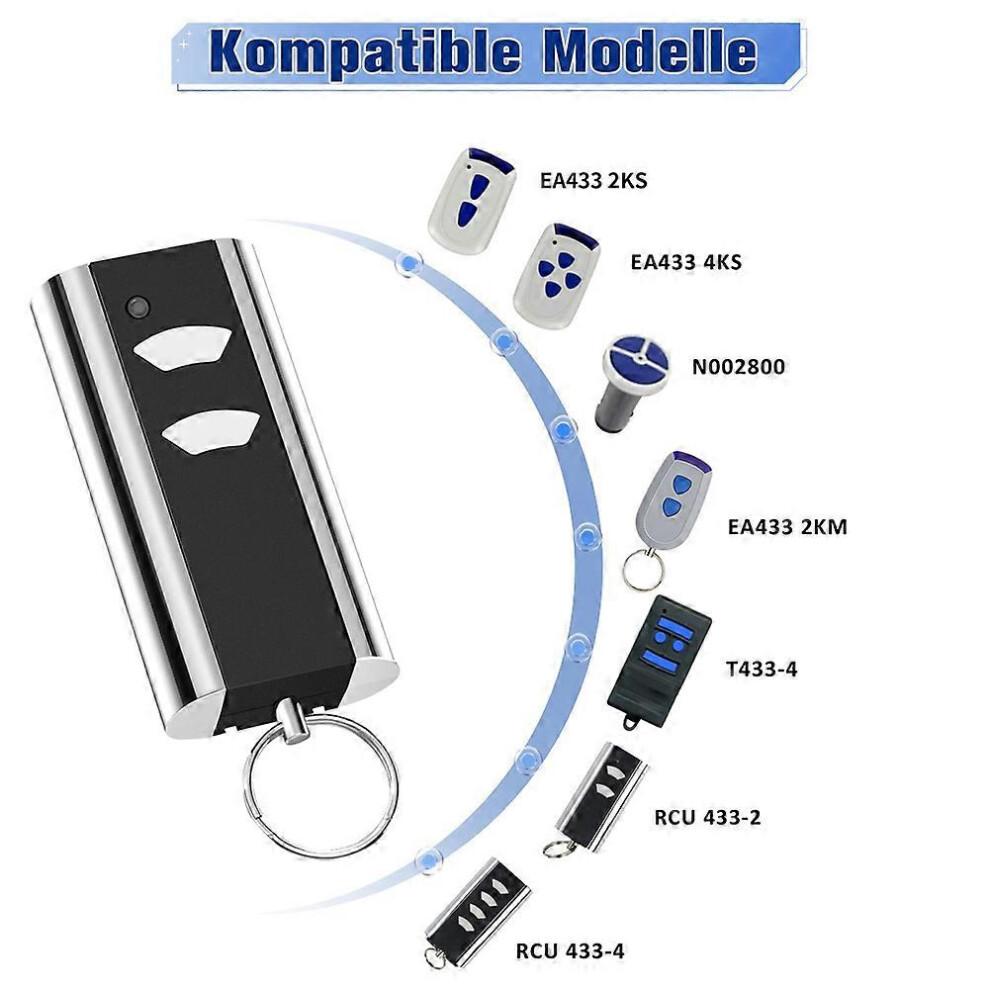 NORMSTAHL RCU 433 2K Garage Door Remote Control, 433.92 MHz Rolling Code Transmitter