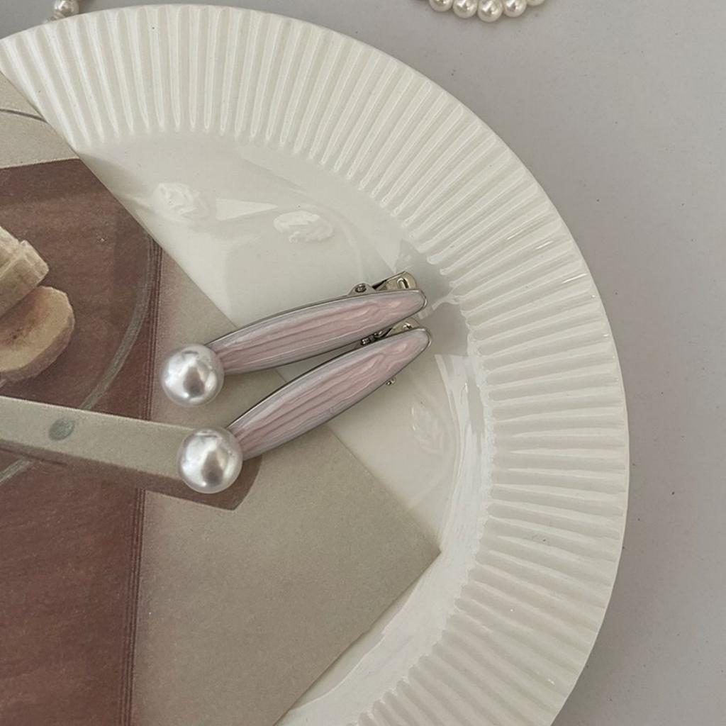 1PC Sea Salt Pink ~ Premium, Pearl, Metal Hair Clips, Women, Bangs Clips, Back of Head, Headpieces, Hair Accessories, Side Clips