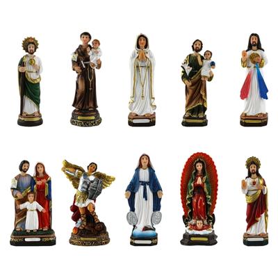 Šv. Mergelės Marijos su Kūdikiu Statulėlė Derva Katalikiška Figūrėlė Šviesus Dizainas Kristaus Tikėjimo Kolekcionieriams Šeimai