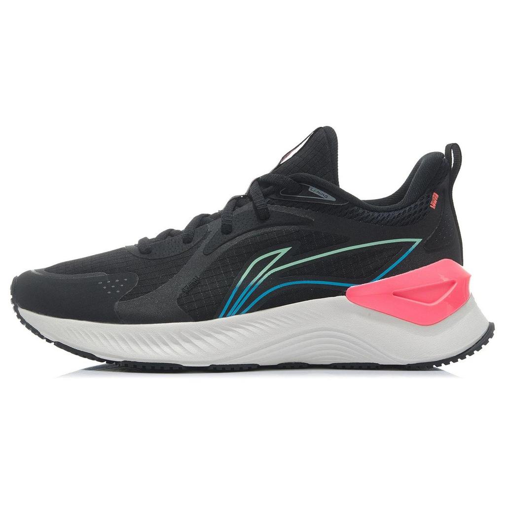 New LiNing YueYing Element Anti Slip Wear Resistant Low Top Running Shoes Women's Black ARHT024-1