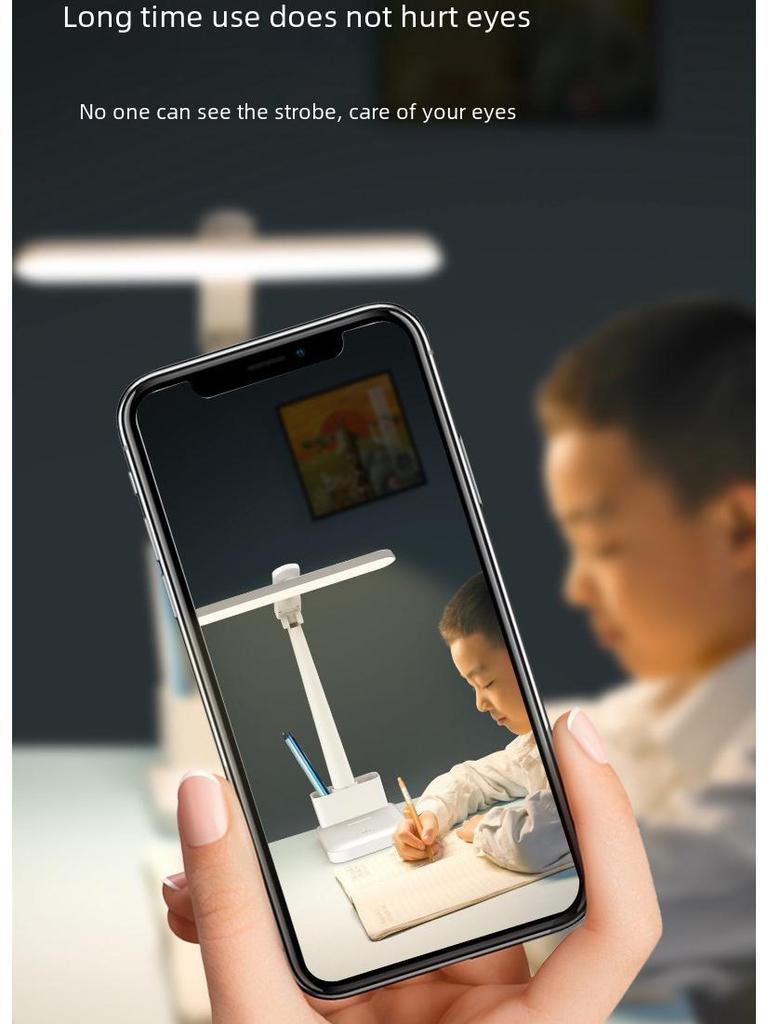 LED Folding Desk Lamp with Eye Protection for Reading, Studying, and Bedrooms; Portable and Rechargeable for Dorms and Bedsides.