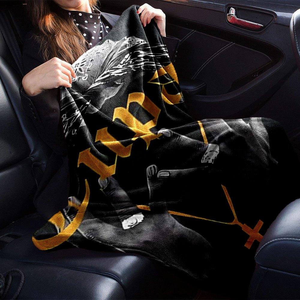 1pc 2PacHip Hop Blanket Soft Lightweight All Season Multi Purpose Throw for Sofa, Bed, Office & Picnics, French Style with Iconic Album Art & Quotes