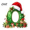 Durable Hanging Letter Decoration 26 Alphabet Christmas Ornament, Personalized Letters Acrylic Tree with Santa Hat Pendant And Elf Boy for Xmas Mantel
