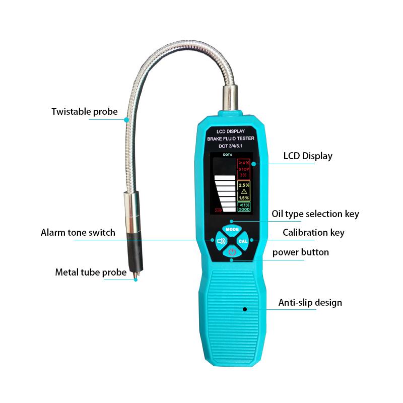 Professional Automotive Brake Fluid Digital Tester Accurate Inspection of Brake Fluid Moisture Content DOT3/4/5.1