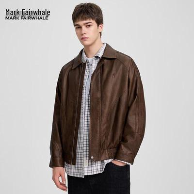 Men's Slim Fit Glossy PU Leather Jacket