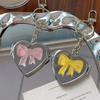 Double Sided Mirror Bag Hanging Keychain Heart Shape Cosmetic Mirror Key Chain  Women