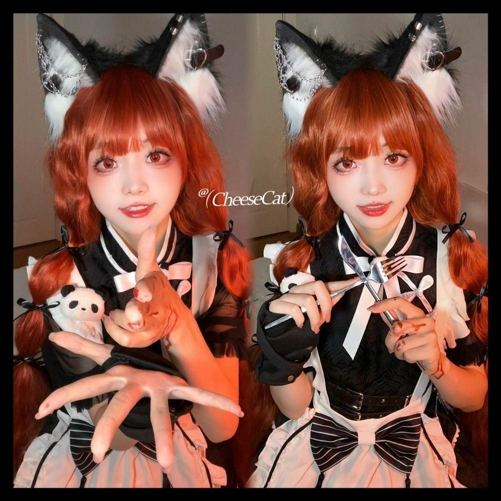 Hairpin Plush Headband Belt Halloween Cosplay Costume Fashion Cat Ear Lolita Hair Band  Girls