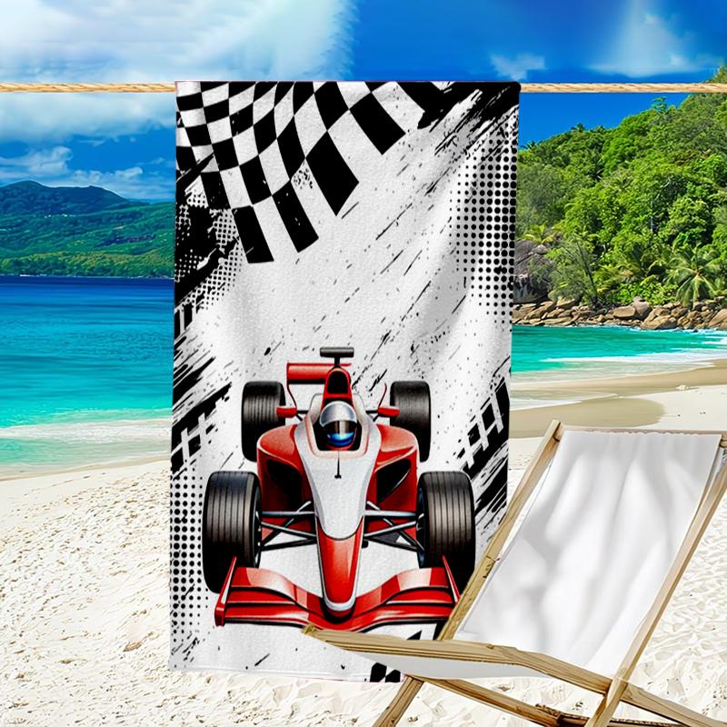 Ultra-weiches Strandtuch mit Rennsport-Thema, ideal für Pool - Camping, Tauchen - Perfekter Reisebegleiter, Lebendiges Strandtuch.