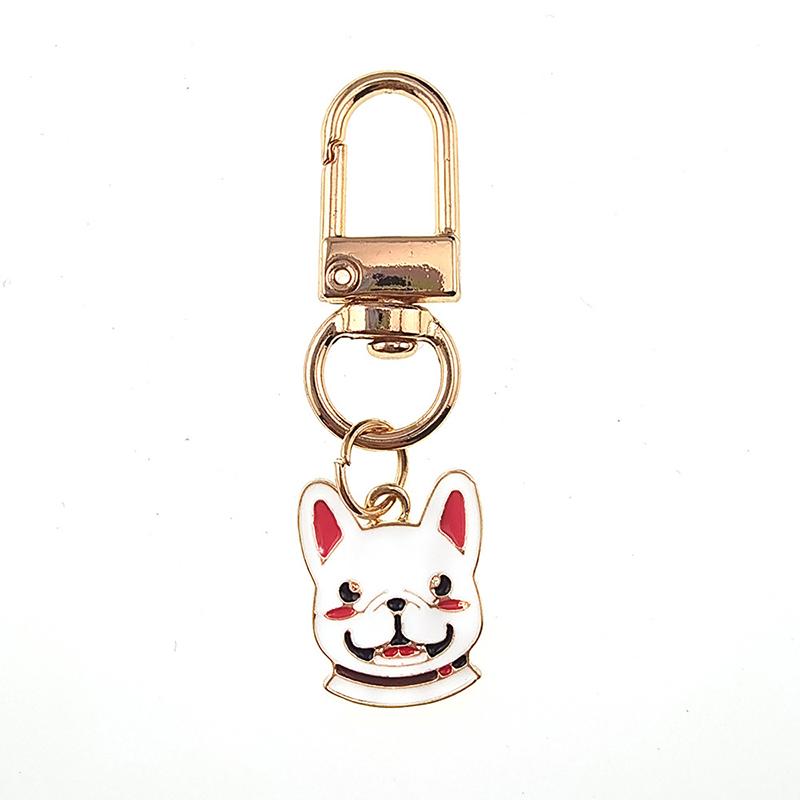 Metall Emaille Hund Tier Schlüsselanhänger Cartoon Kawaii Französische Bulldogge Golden Retriever Haustier Anhänger Tasche Airpods Box Autoschlüsselanhänger Schmuck