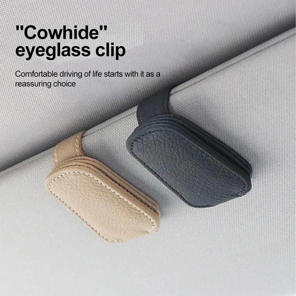 Eyeglasses Car Sun Visor Glasses Clip PU Leather Sunglasses Bracket Auto Sunglasses Visor Holder