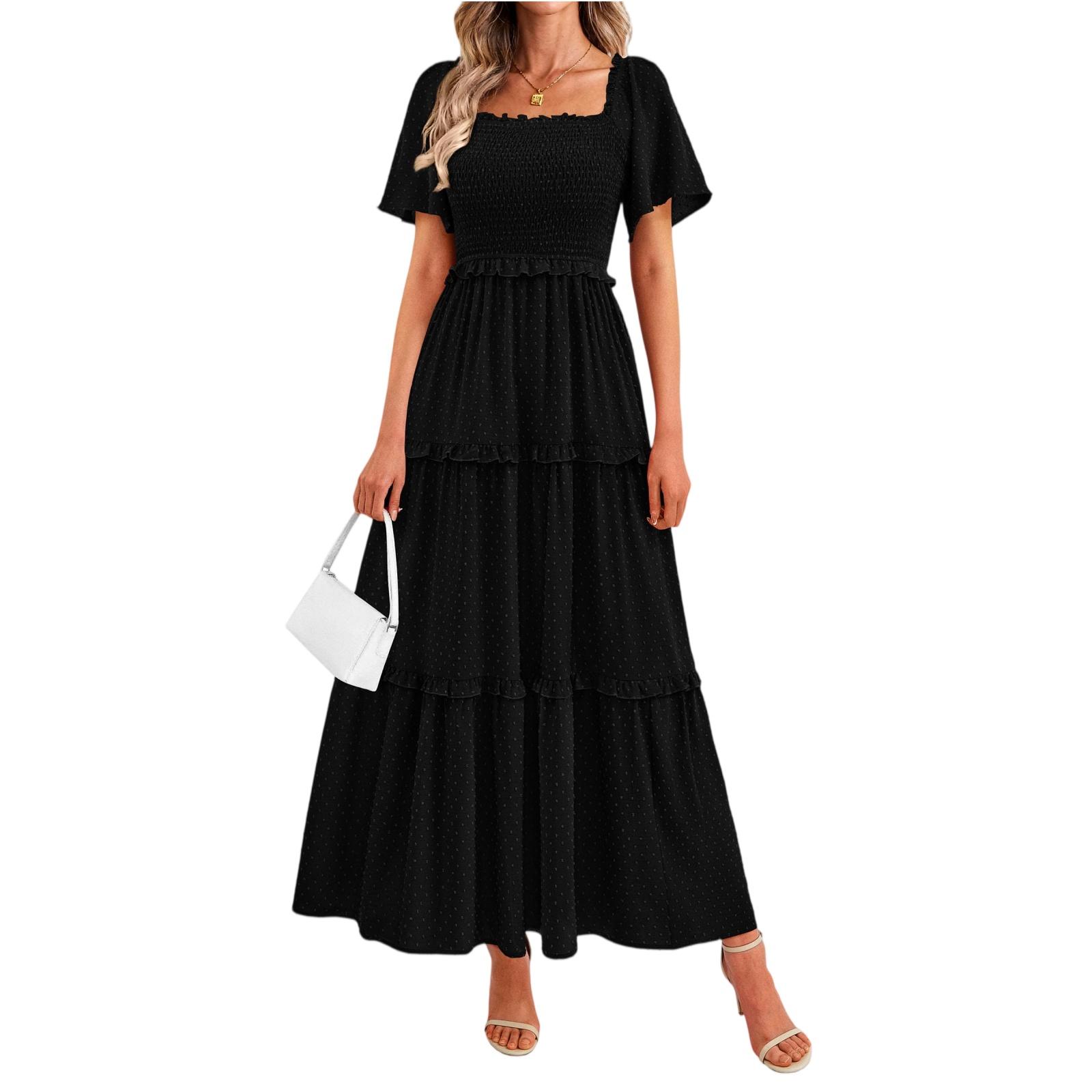 

Женское модное повседневное платье -колор L чёрный