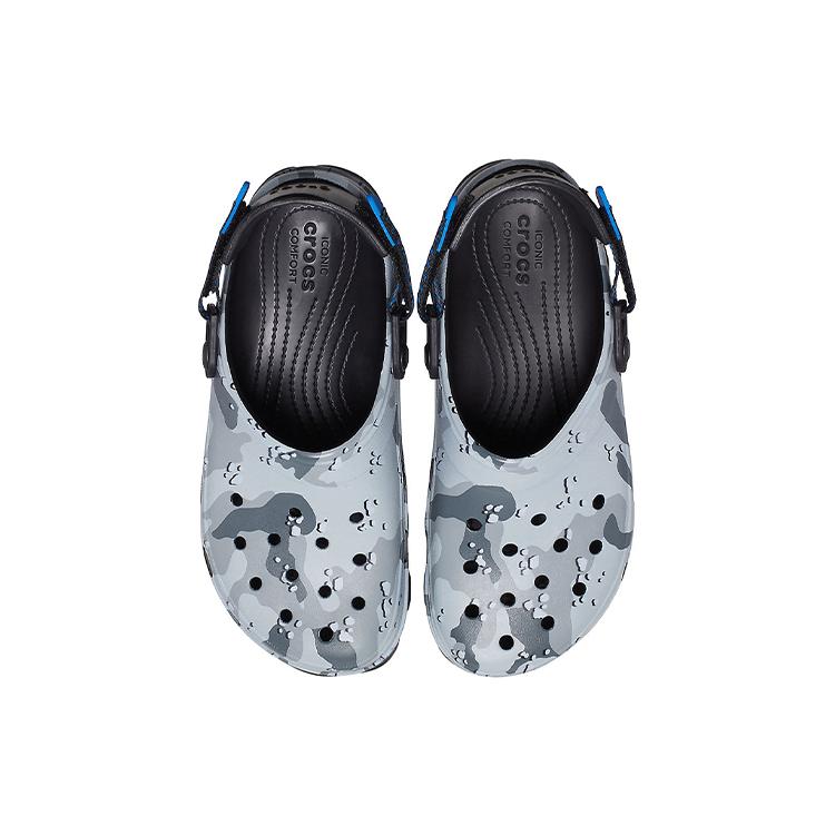 Crocs Classic Clog Desert Camouflage Outdoor Beach Unisex Black Gray Sandals 207305-097