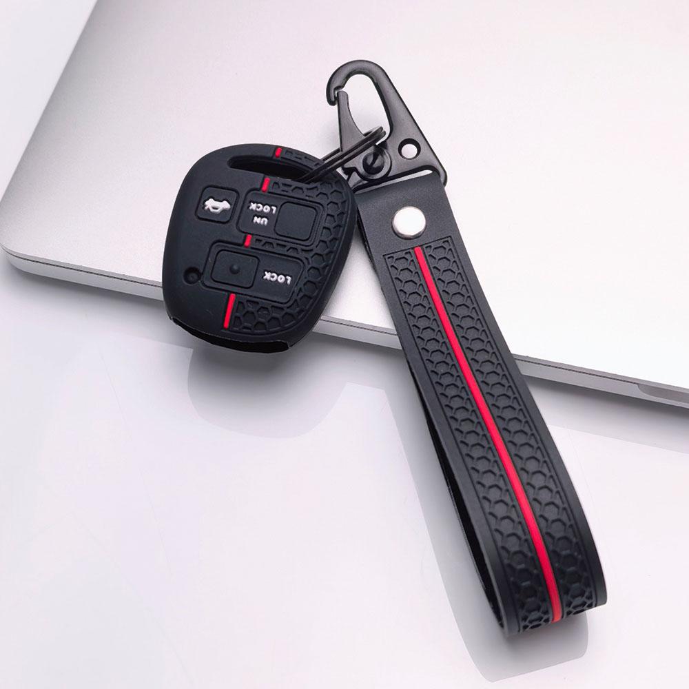 Silikonnyckelring med matchande handledsrem Passar för Toyota Camry Corolla RAV4 Highlander Matrix Sequoia Sienna, Passar Toyota Camry Corolla RAV4