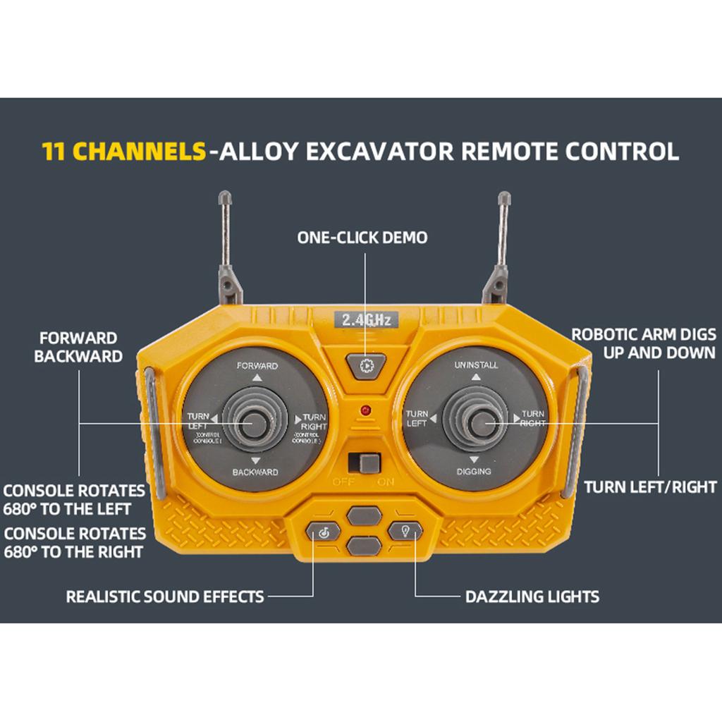 Remote Control Alloy Excavator Spray Dump Truck Excavator Kids Toy Engineering Vehicle Remote Control Bulldozer