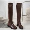 Damen Overknee-Stiefel Neu 2026 Herbst Britisch Bequem Rutschfest Damen Langstiefel Vintage Große Größe Damenstiefel Botas Mujer