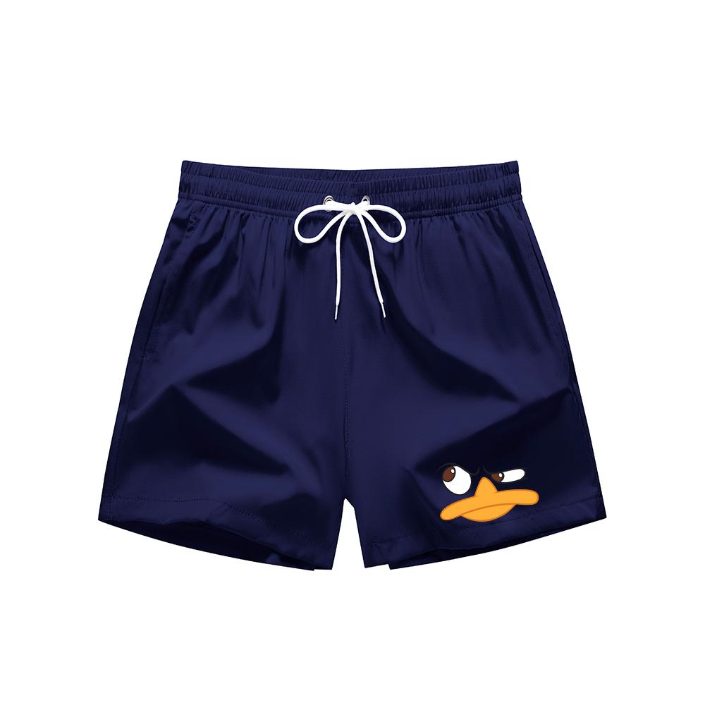 Men's Summer Printed Quick Drying Drawstring Shorts With Mesh Lining And Pockets Casual Beach Shorts Swim Trunks