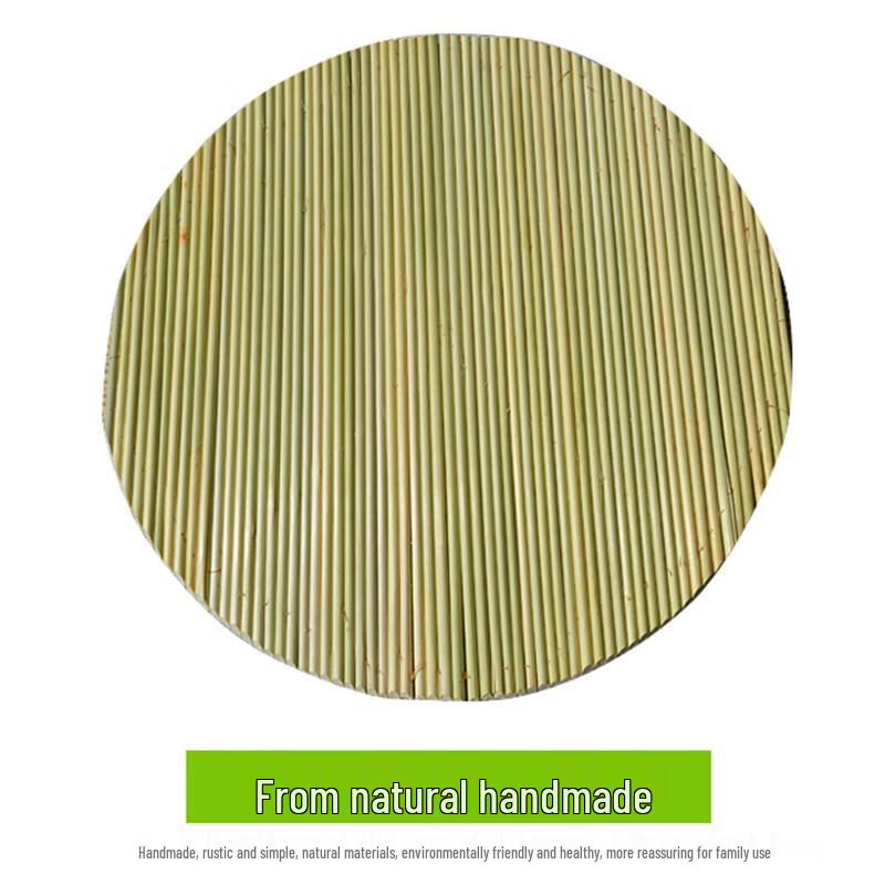 

HAOTO Handmade Round Sorghum Stalk Serving Tray, 22cm (2-Pack)
