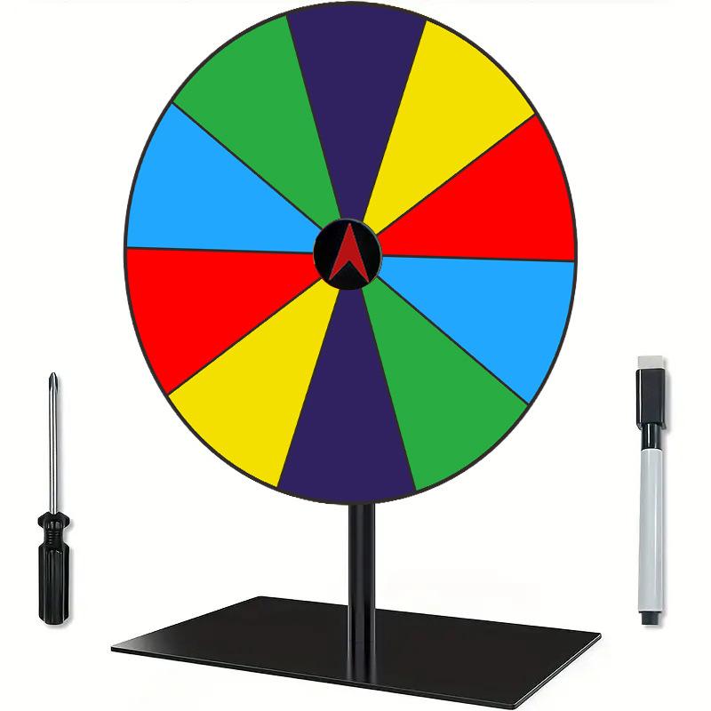 

Prize Wheel Dry Erase Spin Wheel Spinner Game Color Roulette Wheel Heavy Duty Editable Spin Wheel ForPrizes Tabletop Prize Wheel різнокольоровий