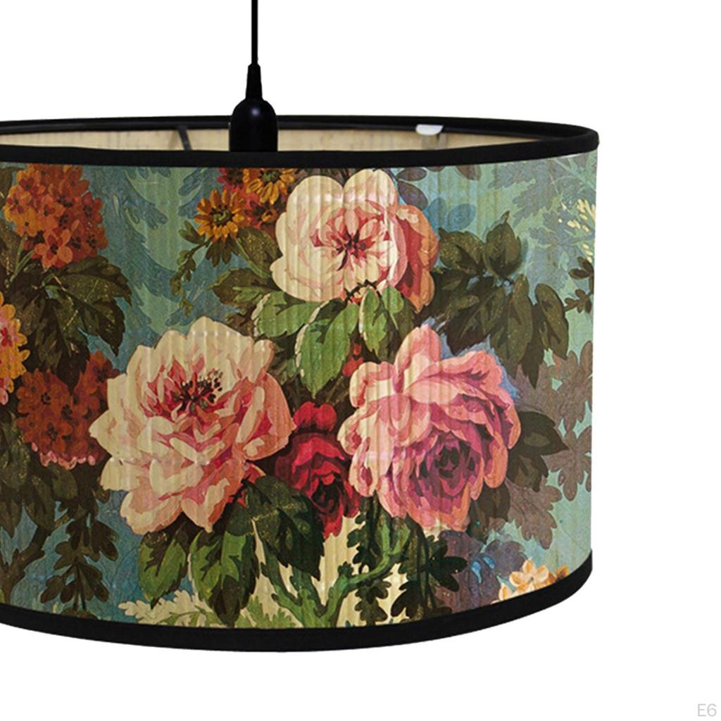 Bamboo Drum Shade for Table Lamps In Bedroom