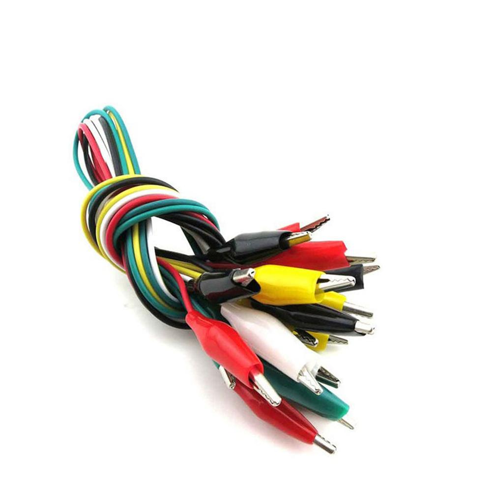 10pcs Professional Colorful Alligator Clip Test Power Cable Strong Elasticity Strong Electrical Conductivity Jumper Wire Test Leads